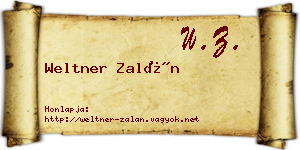 Weltner Zalán névjegykártya